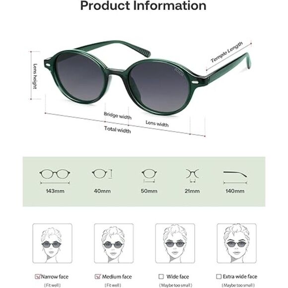 Trendy Polarized Sunglasses for Men and Women Small Oval Retro SJ2611 - Picture 4 of 4